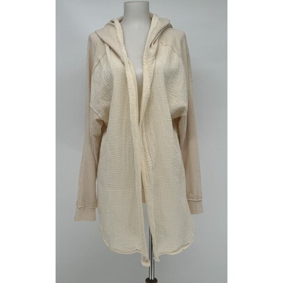 Anthropologie Sweaters - Anthropologie Women’s Cream S Hooded Mixed Media Cardigan Sweater Bobo Cozy